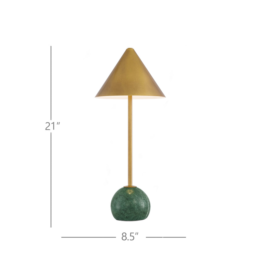 Journey Green & Brass Cordless Table Lamp