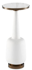 Greta White Drinks Table - Maison Vogue