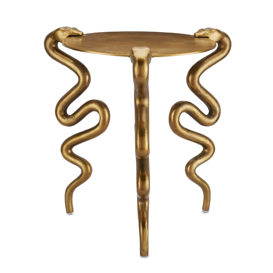 Serpent Brass Accent Table - Maison Vogue