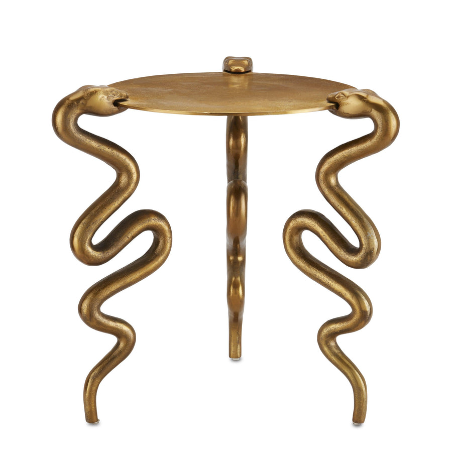 Serpent Brass Accent Table - Maison Vogue