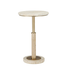 Miles Travertine Accent Table - Maison Vogue