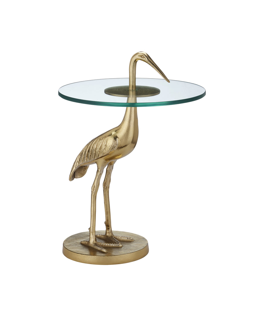 Crane Brass Accent Table