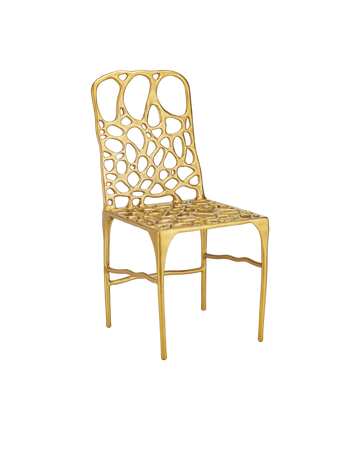 Honeycomb Gold Side Chair