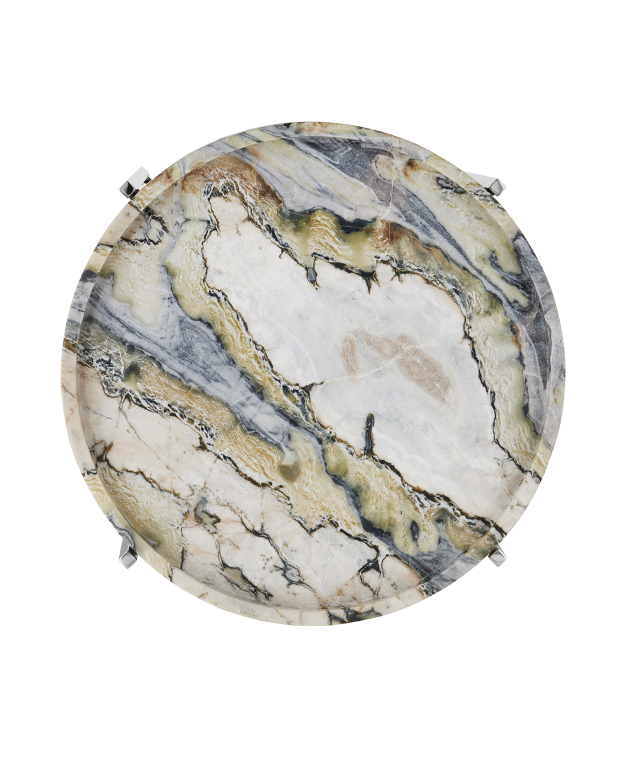 Freya Floral Jade Marble Accent Table