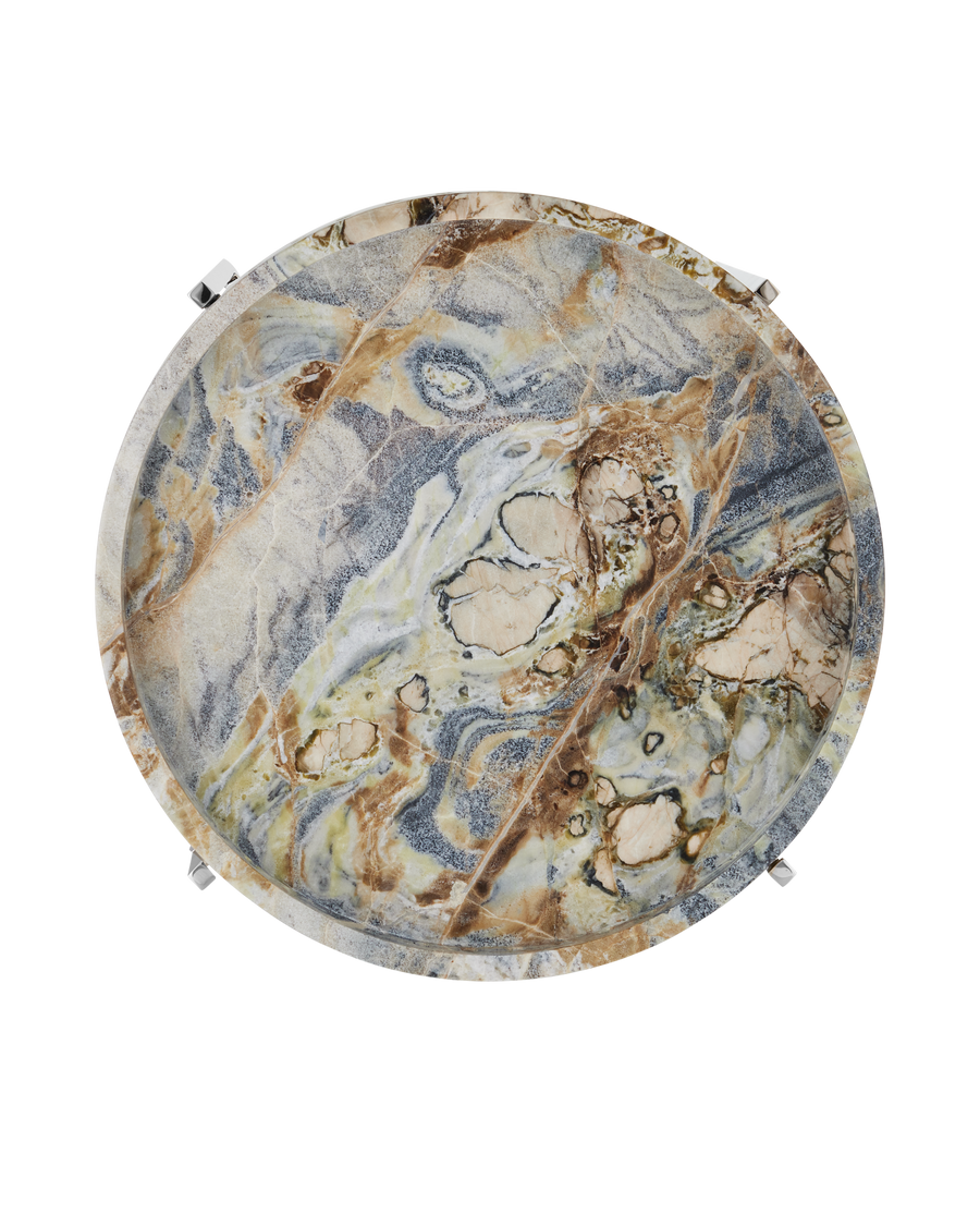 Freya Floral Jade Marble Accent Table