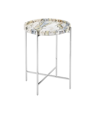 Freya Floral Jade Marble Accent Table