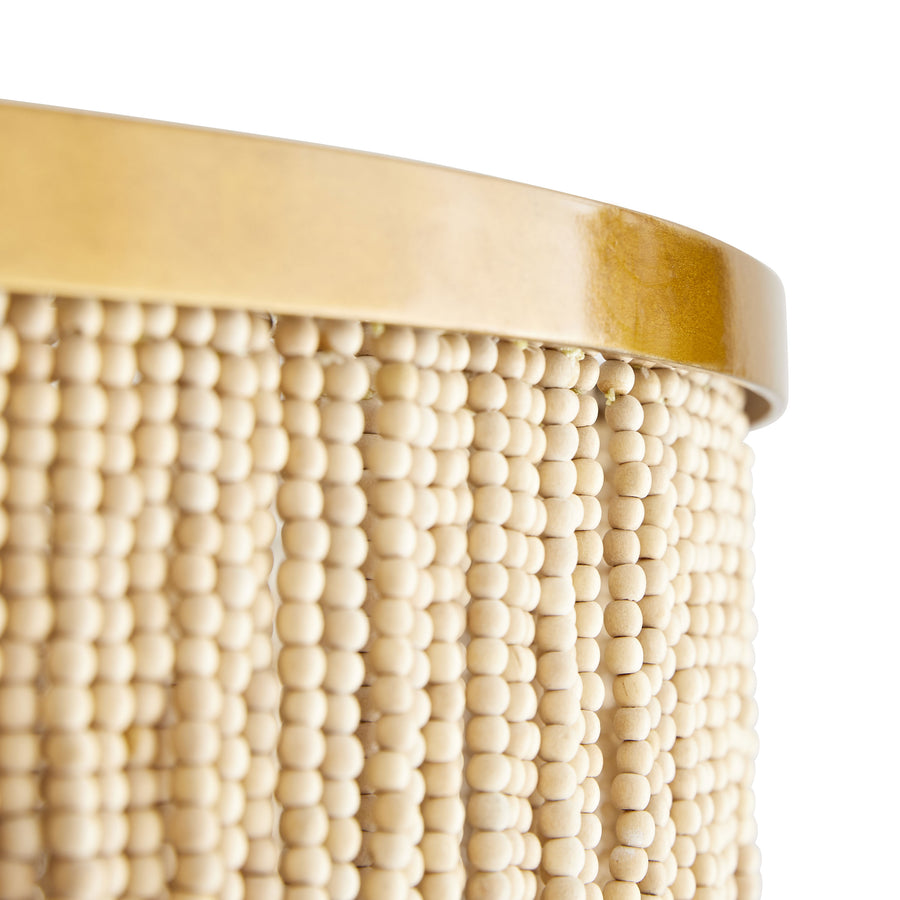 Baja Chandelier-Natural Coco Beads, Antique Brass