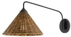 Basket Swing Arm Sconce-Blacksmith