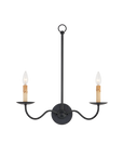 Saxon Double-Light Black Wall Sconce