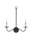 Saxon Double-Light Black Wall Sconce