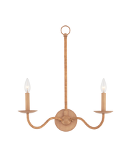 Saxon Double-Light Tan Wall Sconce