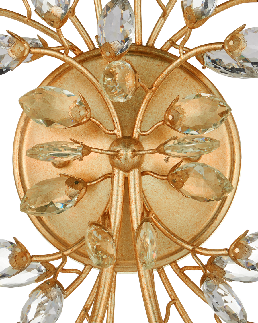 Forget-Me-Not Gold Wall Sconce