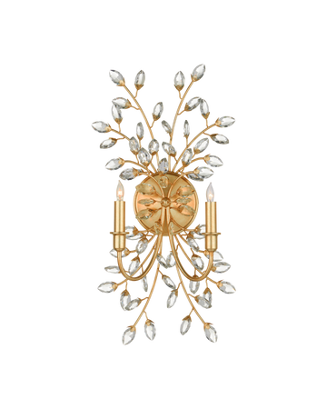 Forget-Me-Not Gold Wall Sconce