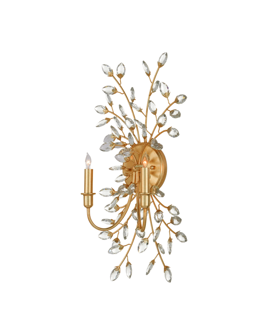 Forget-Me-Not Gold Wall Sconce