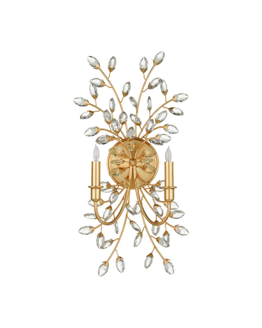 Forget-Me-Not Gold Wall Sconce