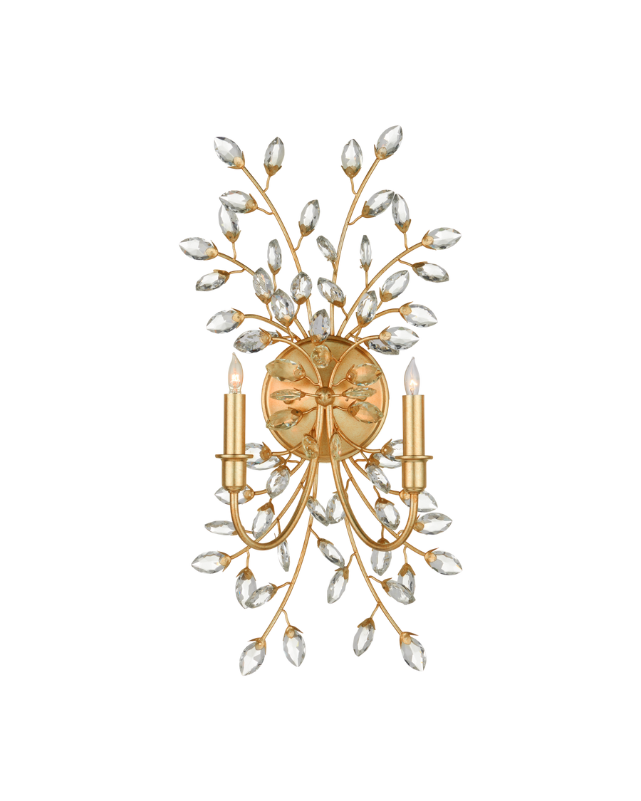 Forget-Me-Not Gold Wall Sconce