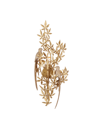 Aviary Gold Wall Sconce, Left