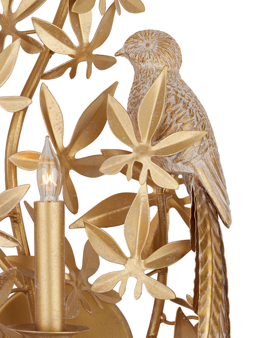 Aviary Gold Wall Sconce, Right