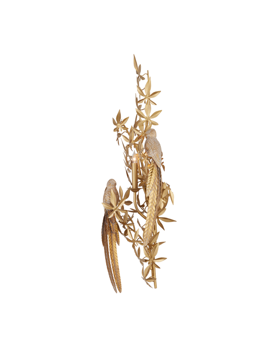 Aviary Gold Wall Sconce, Right