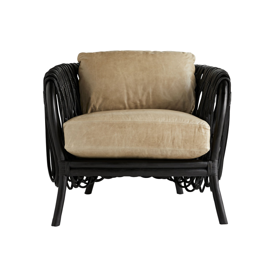 Strata Lounge Chair - Oyster Leather, Black