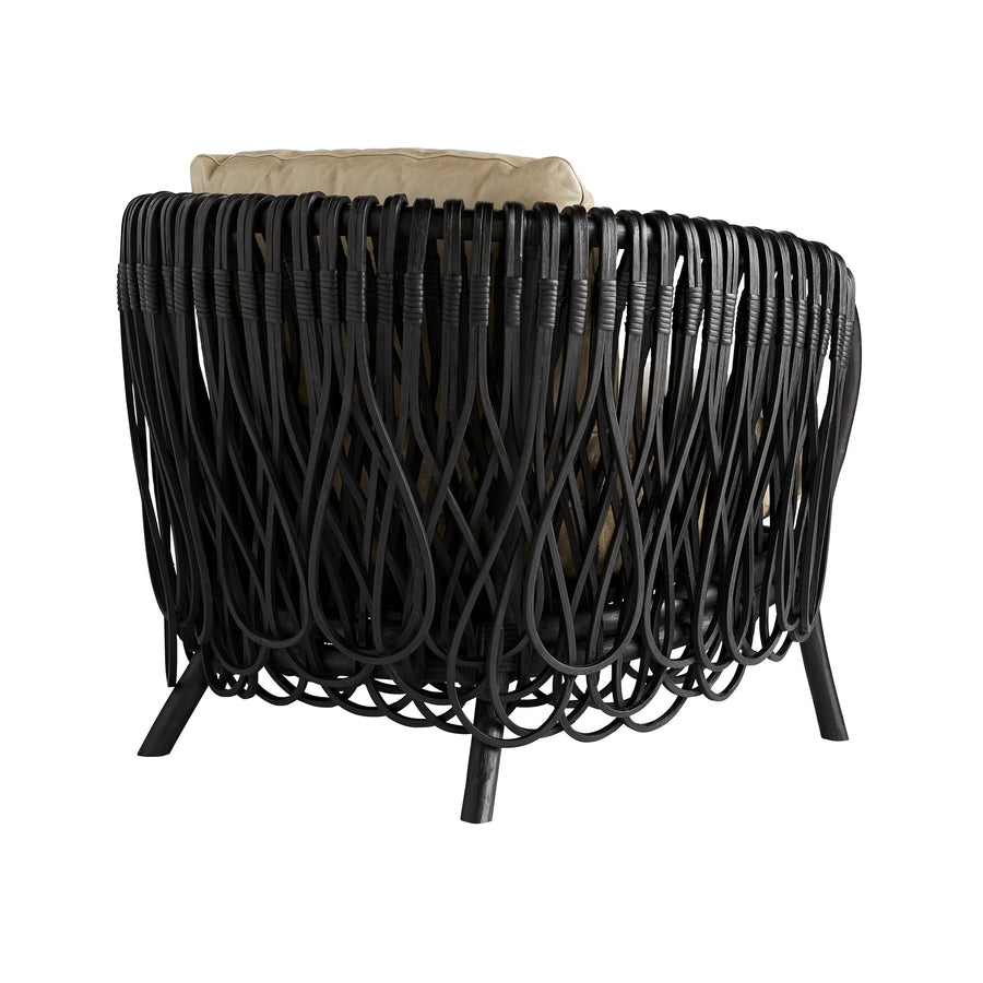 Strata Lounge Chair - Oyster Leather, Black