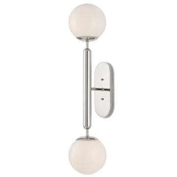 Barbican Double-Light Nickel Wall Sconce