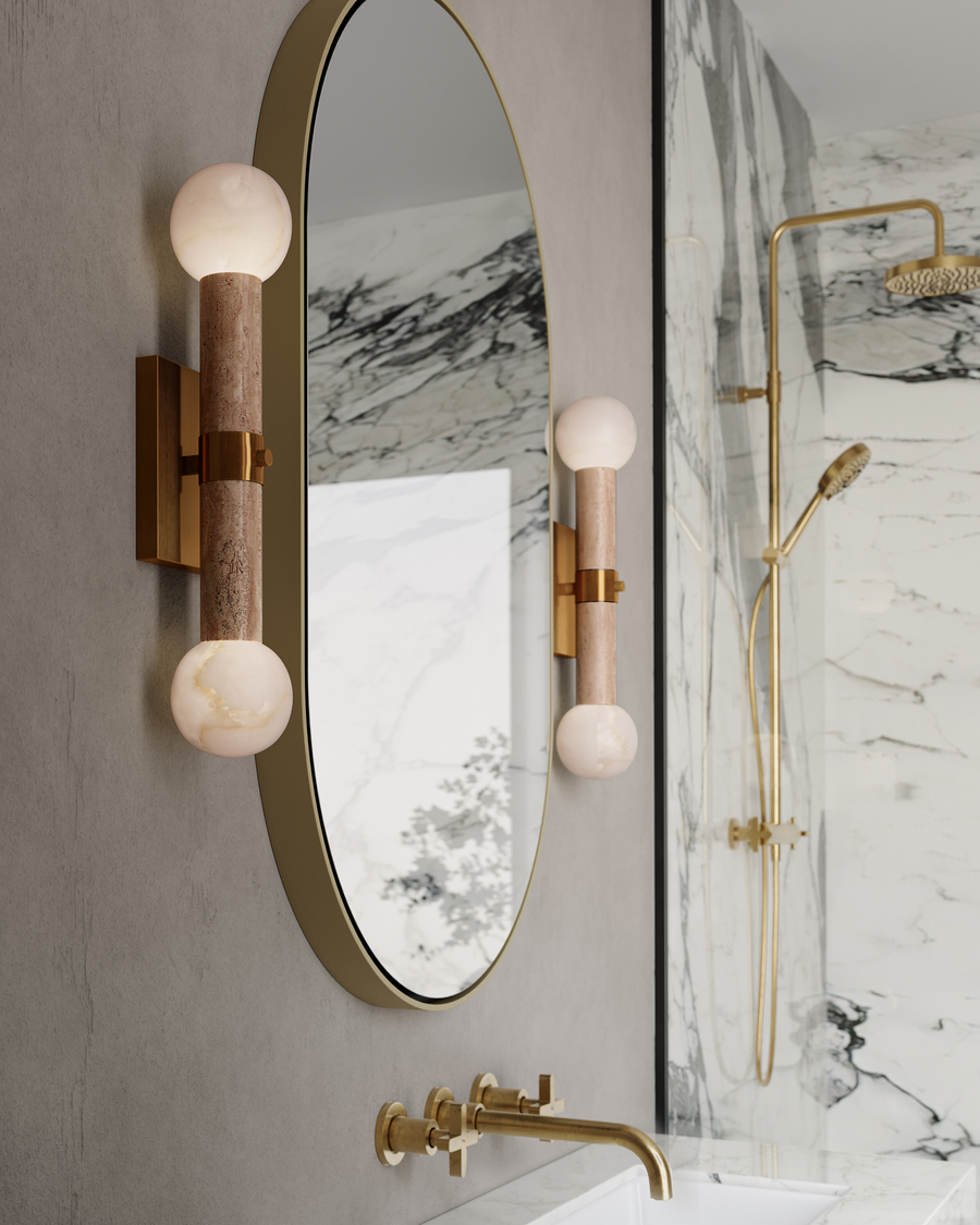 Beatrix Beige Bath Wall Sconce