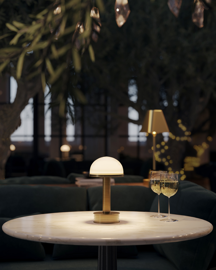 Promenade Brass Cordless Table Lamp