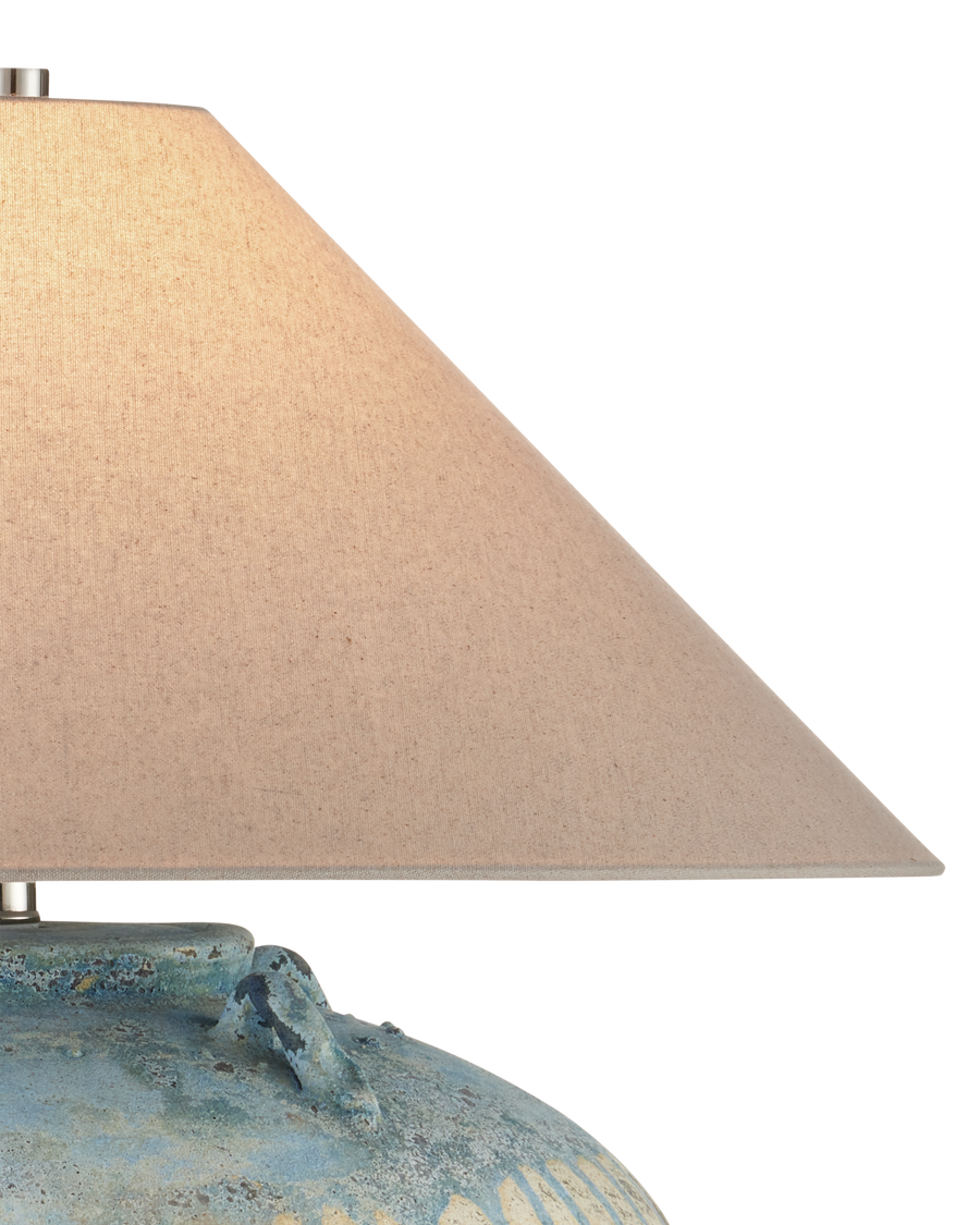 Catania Antique Blue Drip Table Lamp