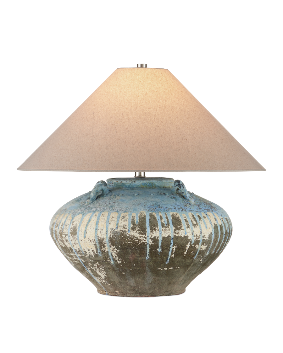 Catania Antique Blue Drip Table Lamp