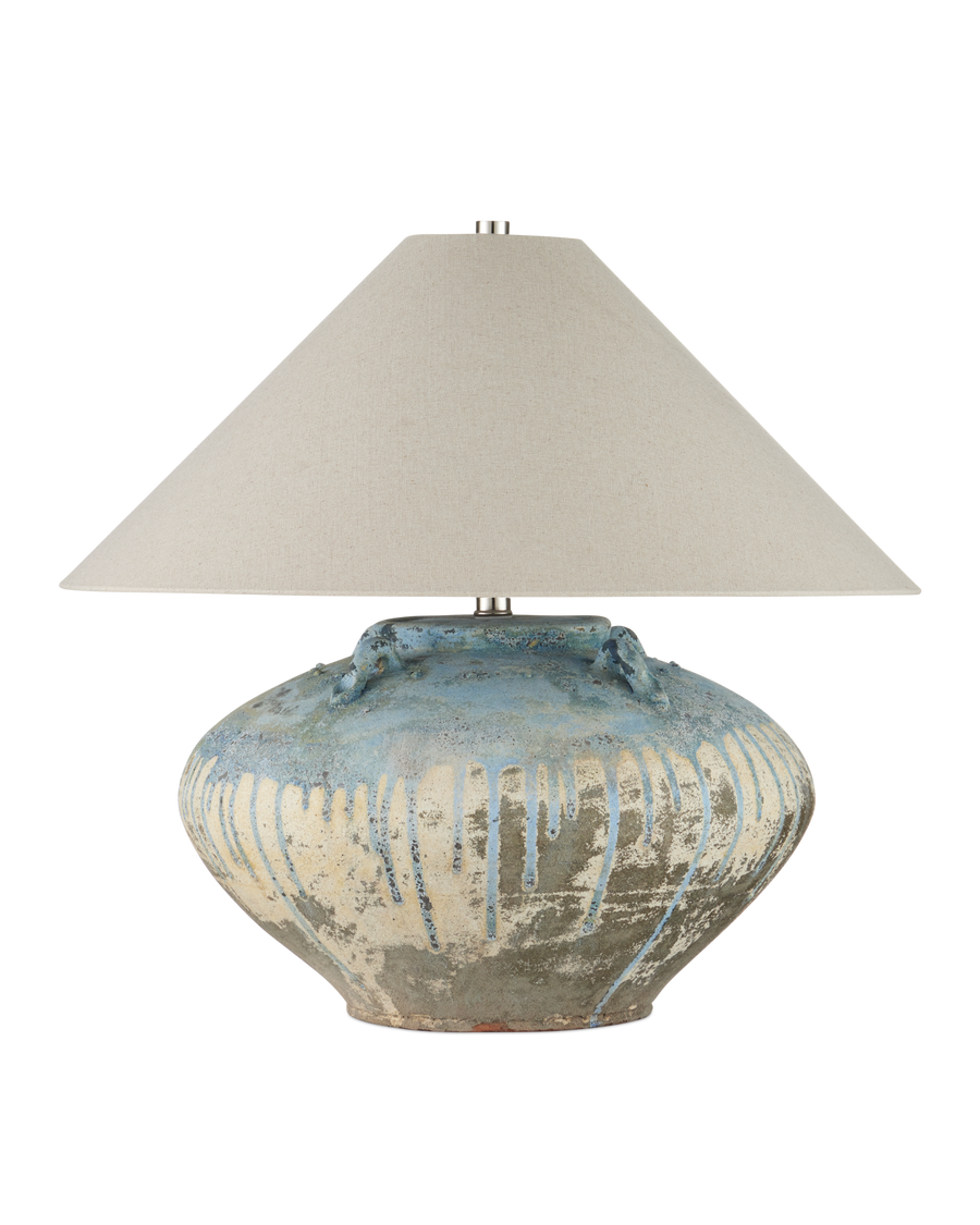 Catania Antique Blue Drip Table Lamp