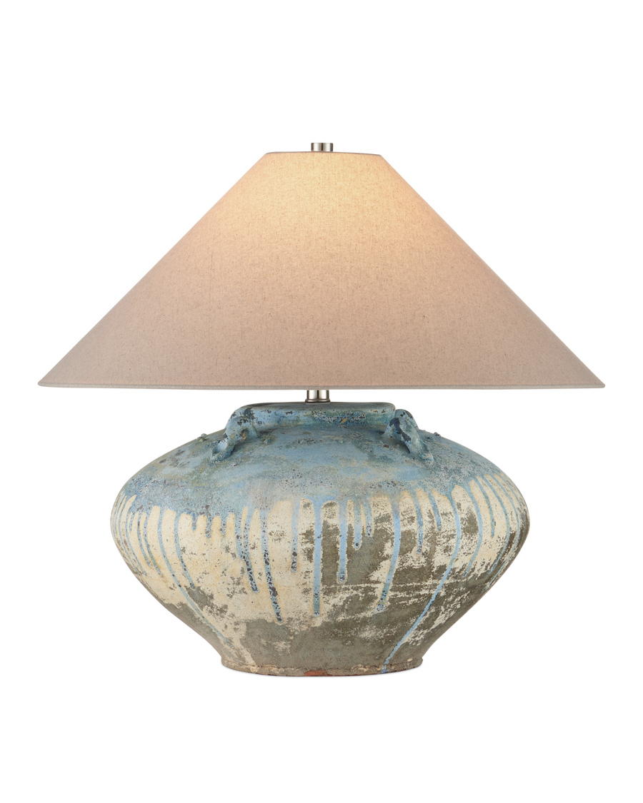 Catania Antique Blue Drip Table Lamp
