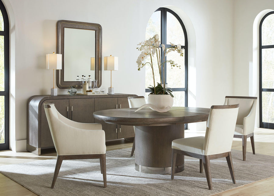 Modern Mood Round Dining Table w/1-18in leaf-Dark Wood - Maison Vogue