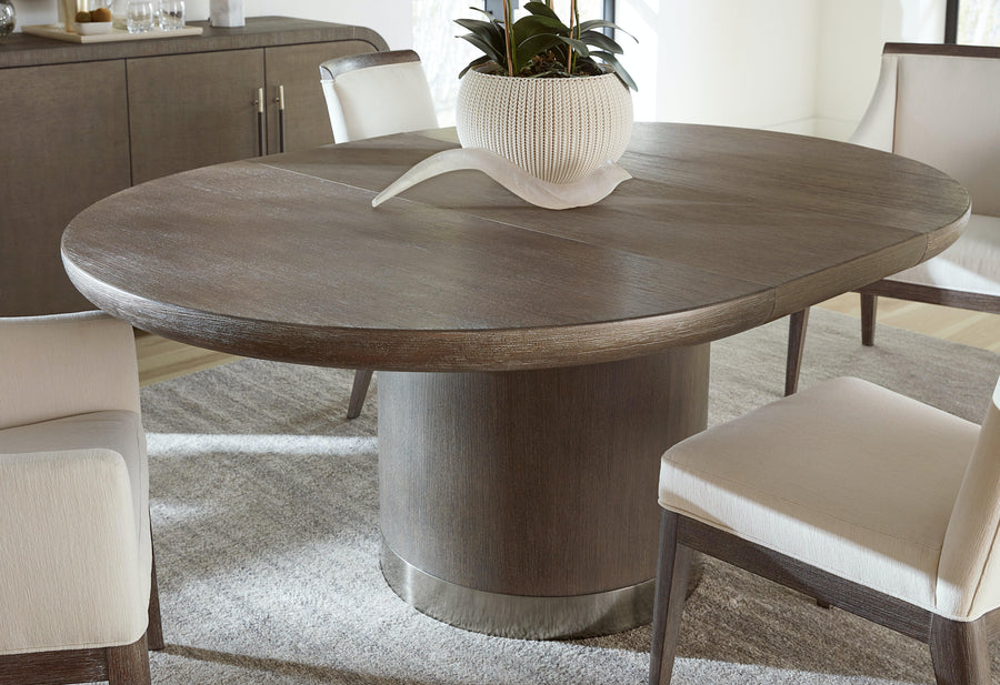 Modern Mood Round Dining Table w/1-18in leaf-Dark Wood - Maison Vogue