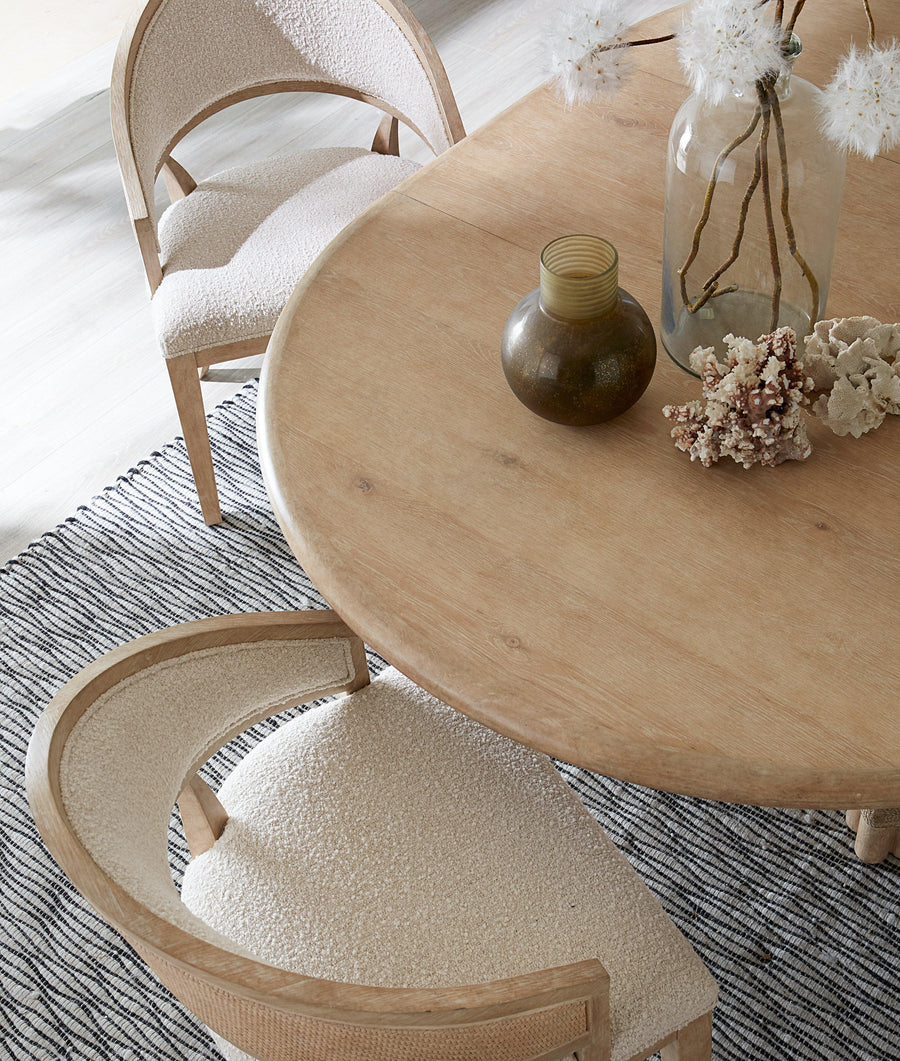 Rattan Round Dining Table w/1-20in leaf - Maison Vogue