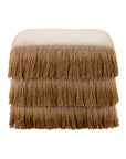 Jute Bronze Fringe Ottoman