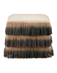 Jute Black Fringe Ottoman