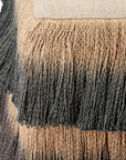 Jute Black Fringe Ottoman