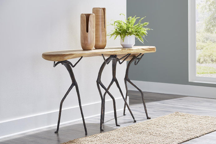 Atlas Console Table, Natural Finish, Metal