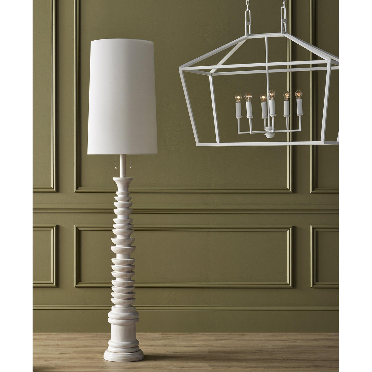 Malayan White Floor Lamp - Maison Vogue