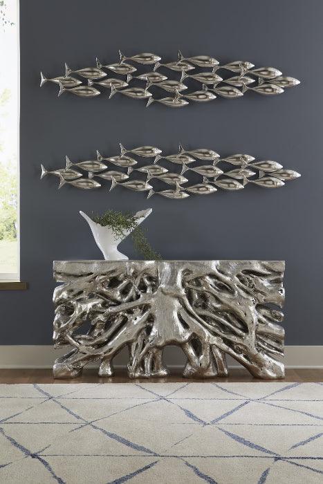 School of Fish Wall Art, Silver Leaf - Maison Vogue