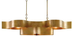 Grand Lotus Gold Oval Chandelier - Maison Vogue