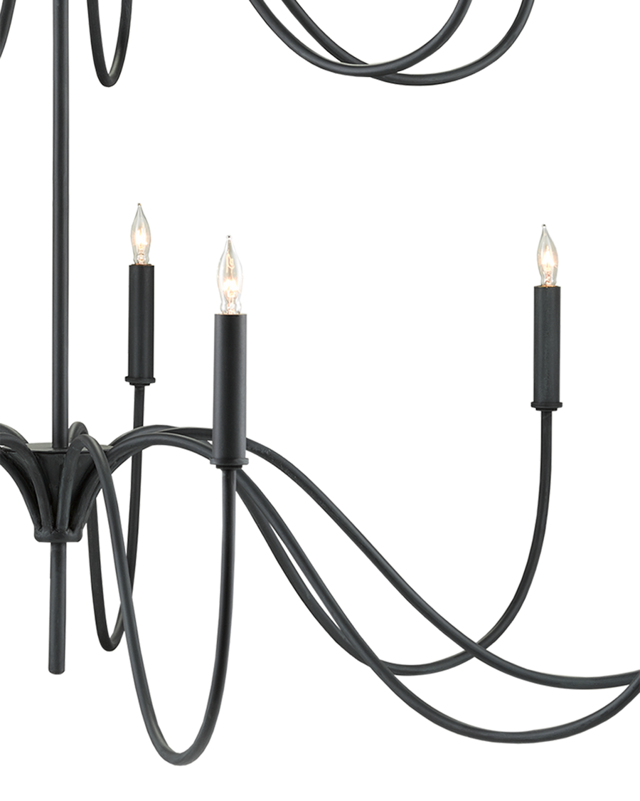 Tirrell Medium Black Chandelier