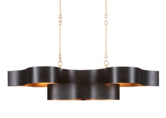 Grand Lotus Black Oval Chandelier - Maison Vogue