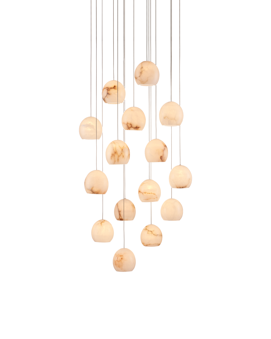 Lazio 15-Light Round Multi-Drop Pendant