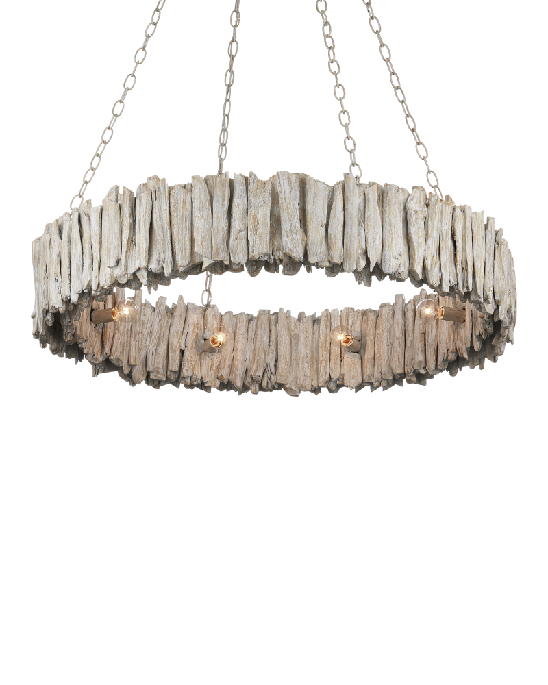 Driftwood Whitewash Ring Chandelier