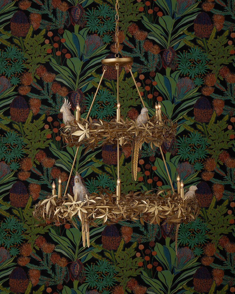Aviary Gold Two-Tier Chandelier