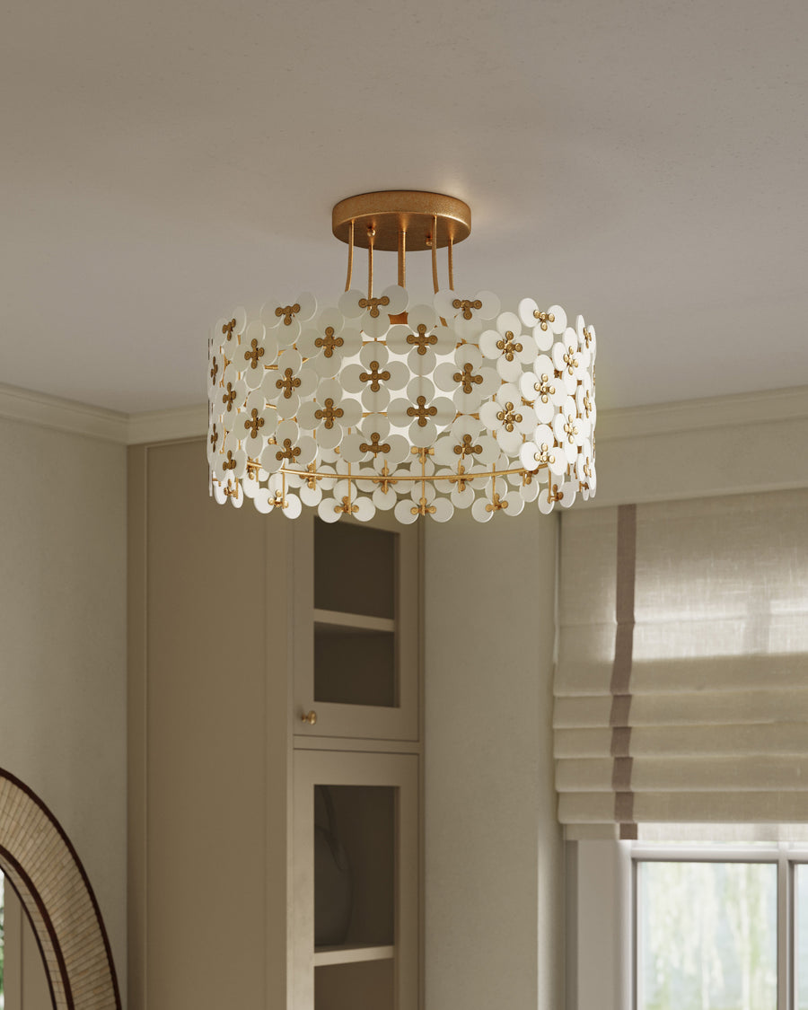 Spring Flower Semi-Flush Mount