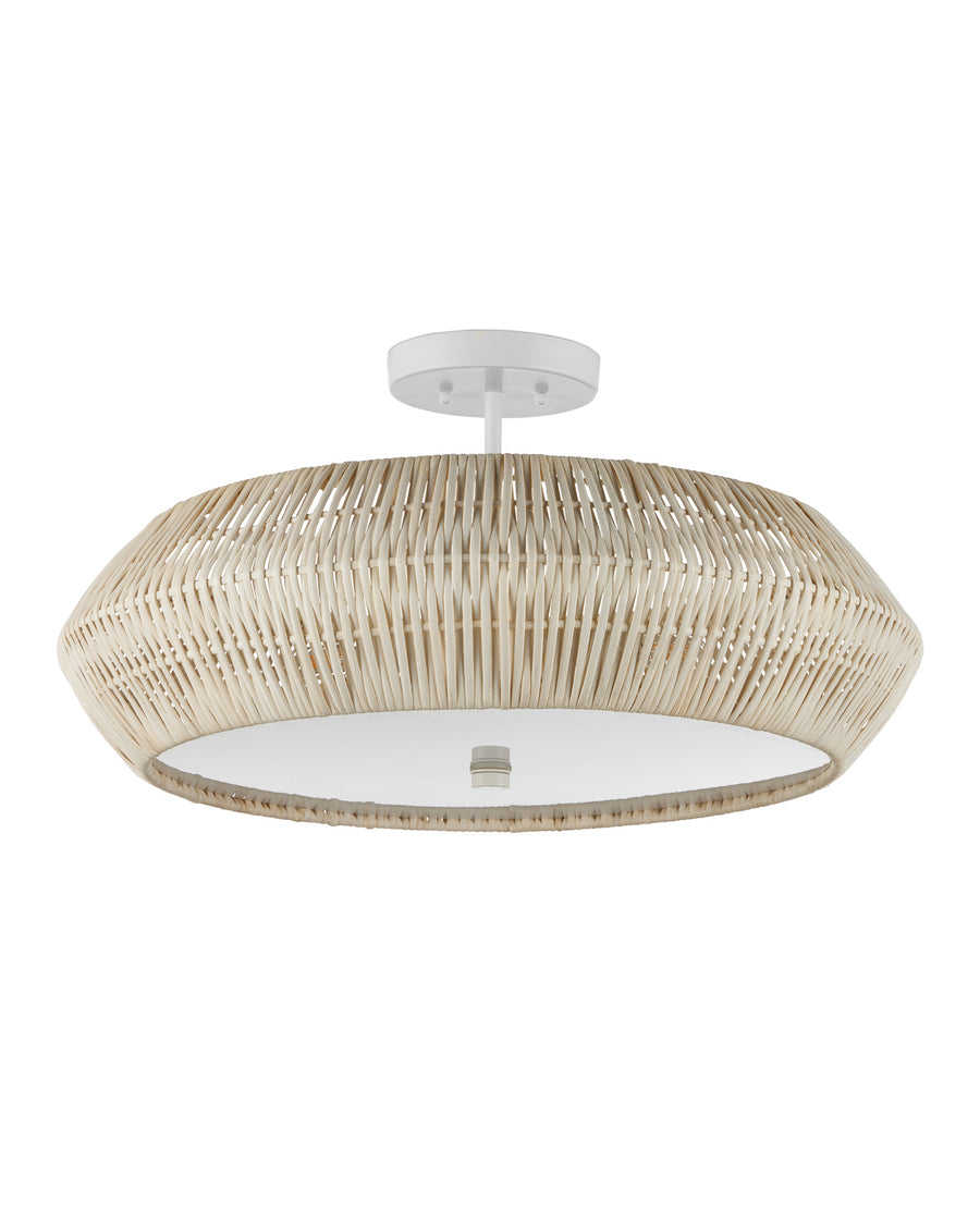 Antibes White Semi-Flush Mount
