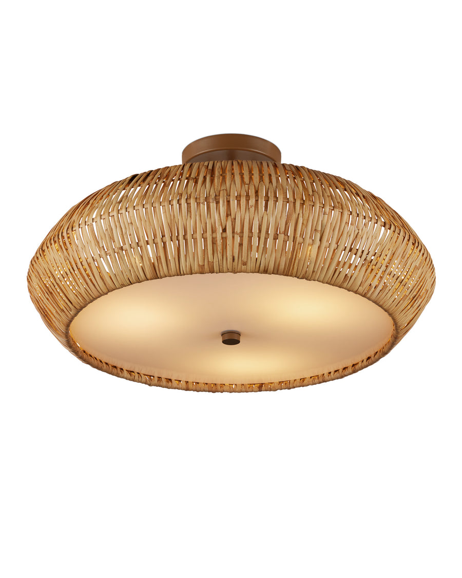 Antibes Natural Semi-Flush Mount